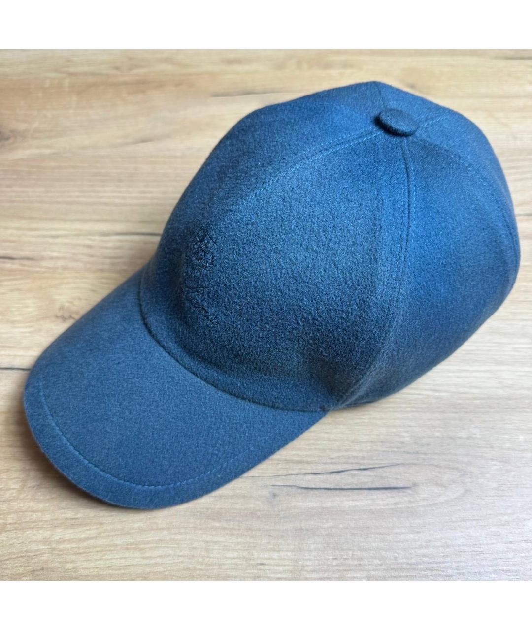LORO PIANA Синяя кашемировая кепка/бейсболка, фото 2