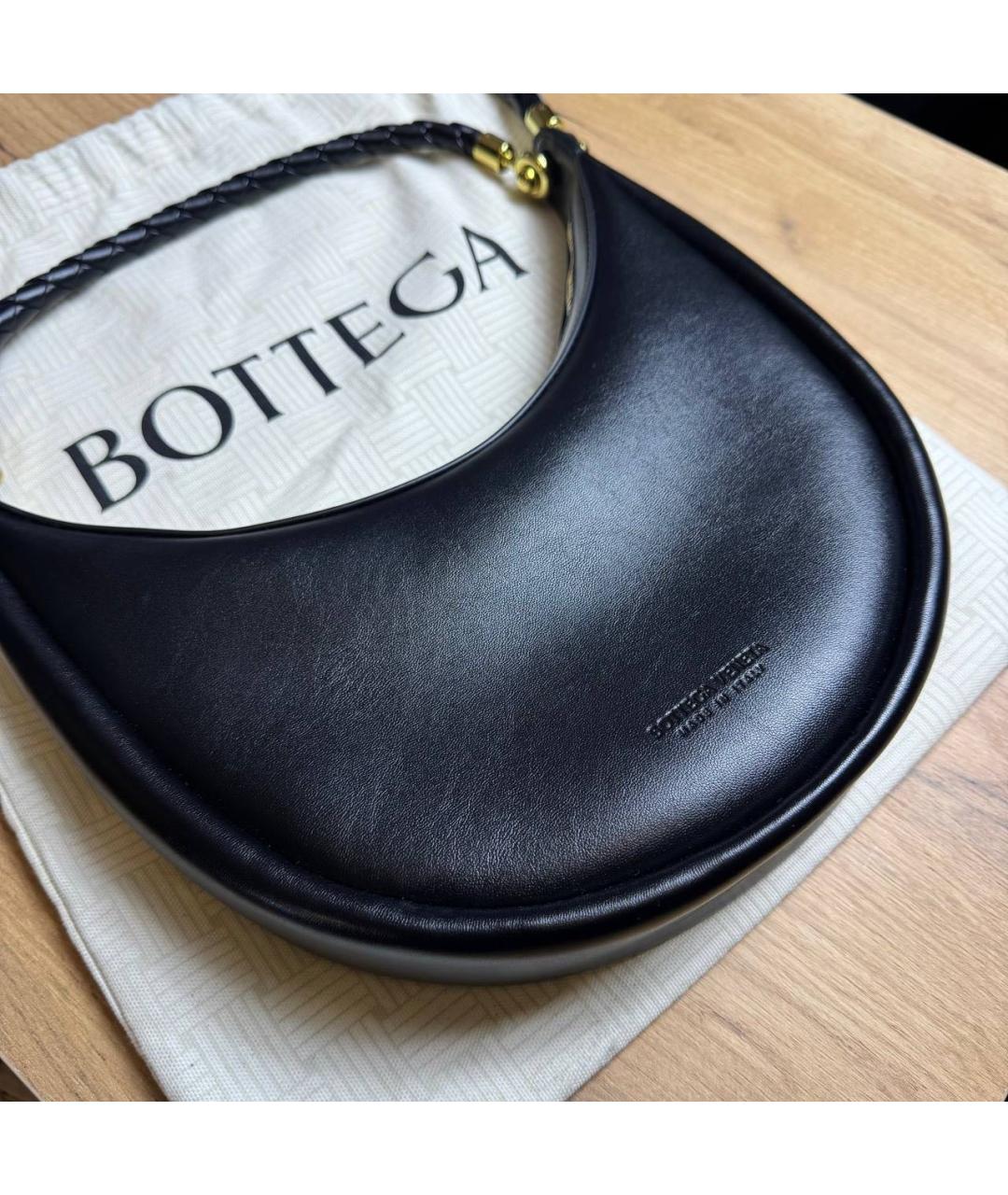 BOTTEGA VENETA Черная кожаная сумка с короткими ручками, фото 3