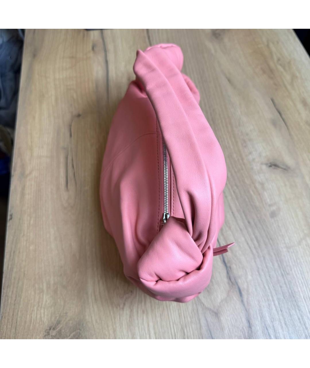 BOTTEGA VENETA Коралловая кожаная сумка с короткими ручками, фото 3