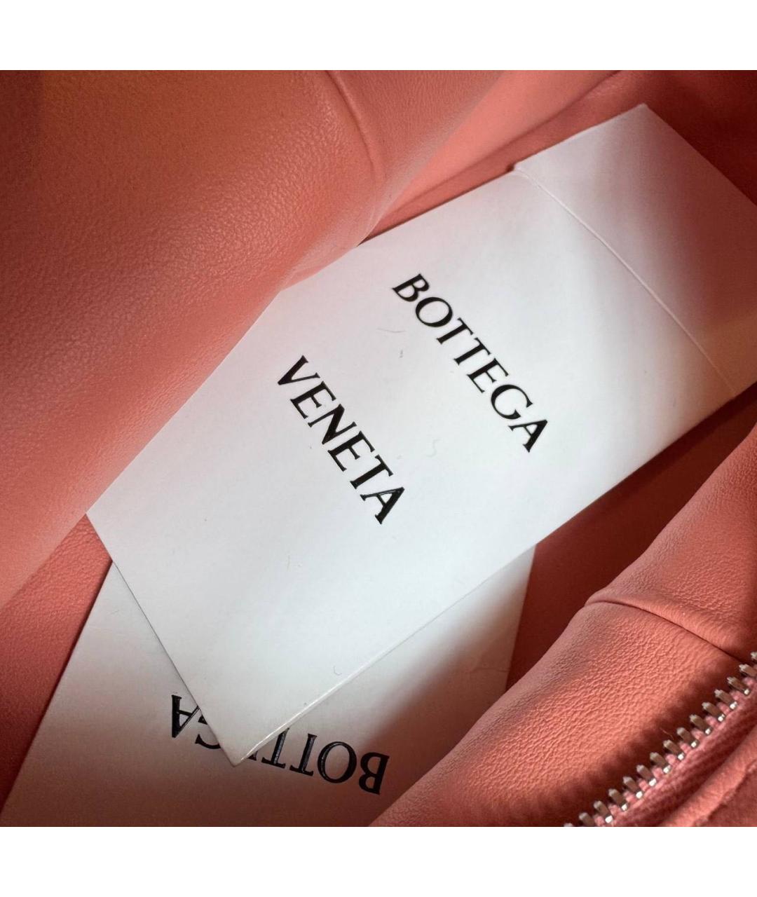 BOTTEGA VENETA Коралловая кожаная сумка с короткими ручками, фото 5