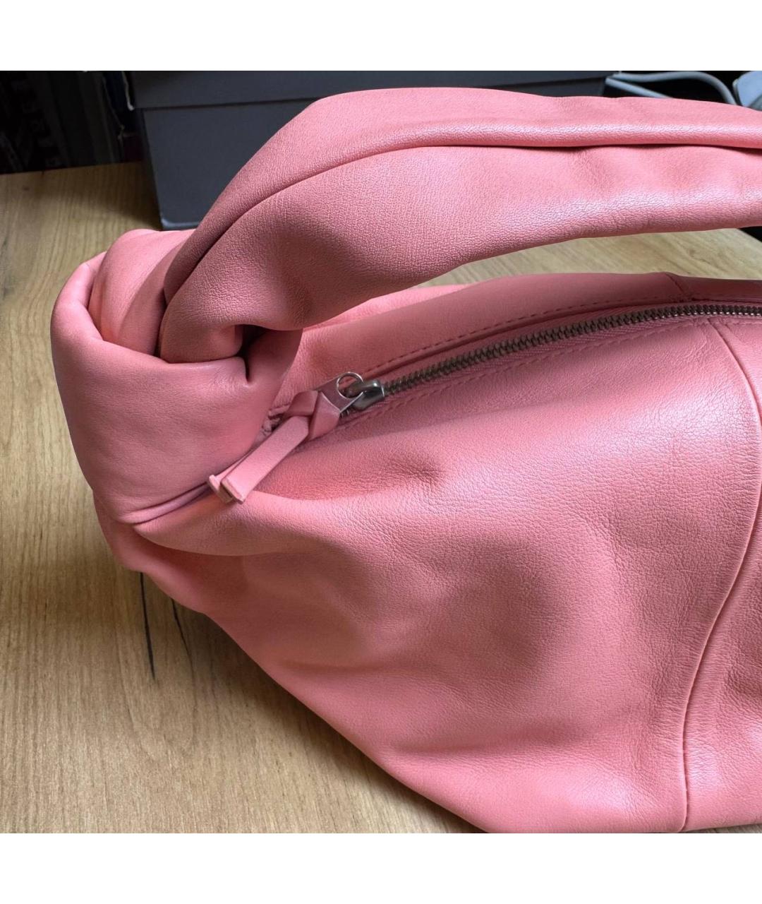 BOTTEGA VENETA Коралловая кожаная сумка с короткими ручками, фото 4