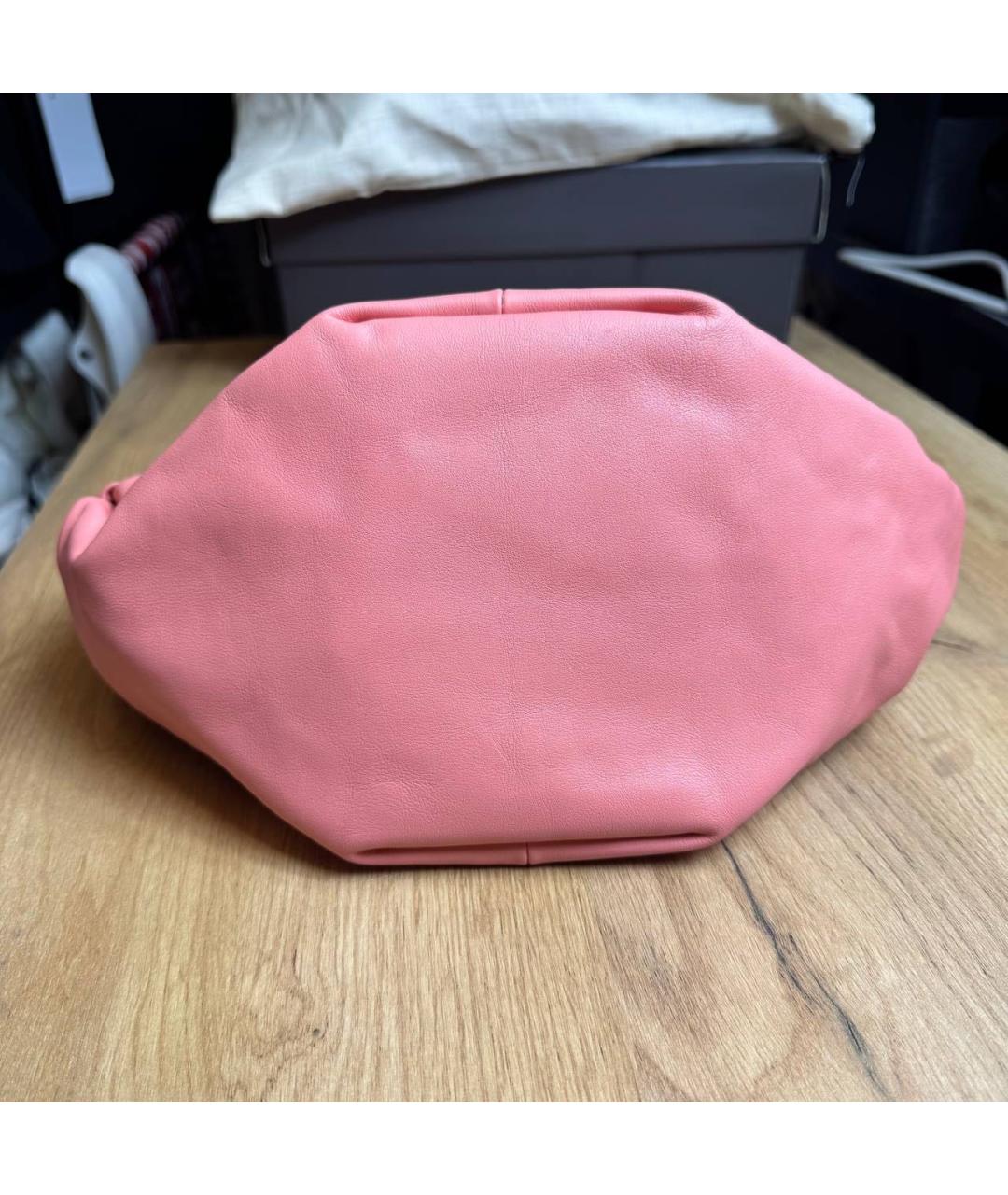 BOTTEGA VENETA Коралловая кожаная сумка с короткими ручками, фото 6