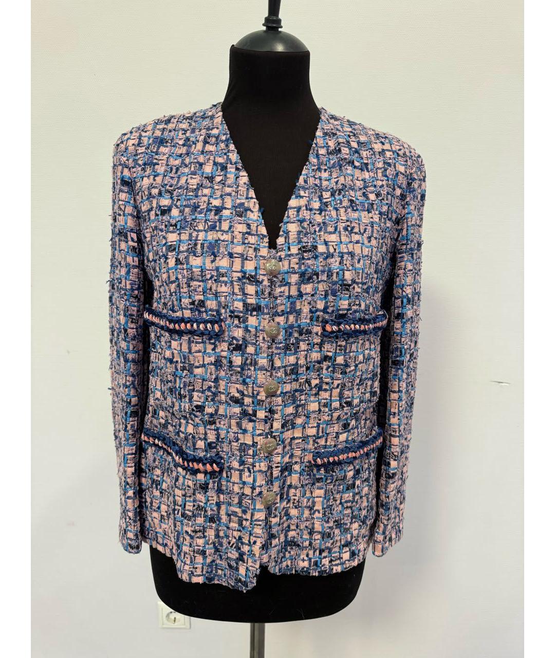 CHANEL Розовый твидовый жакет/пиджак, фото 9