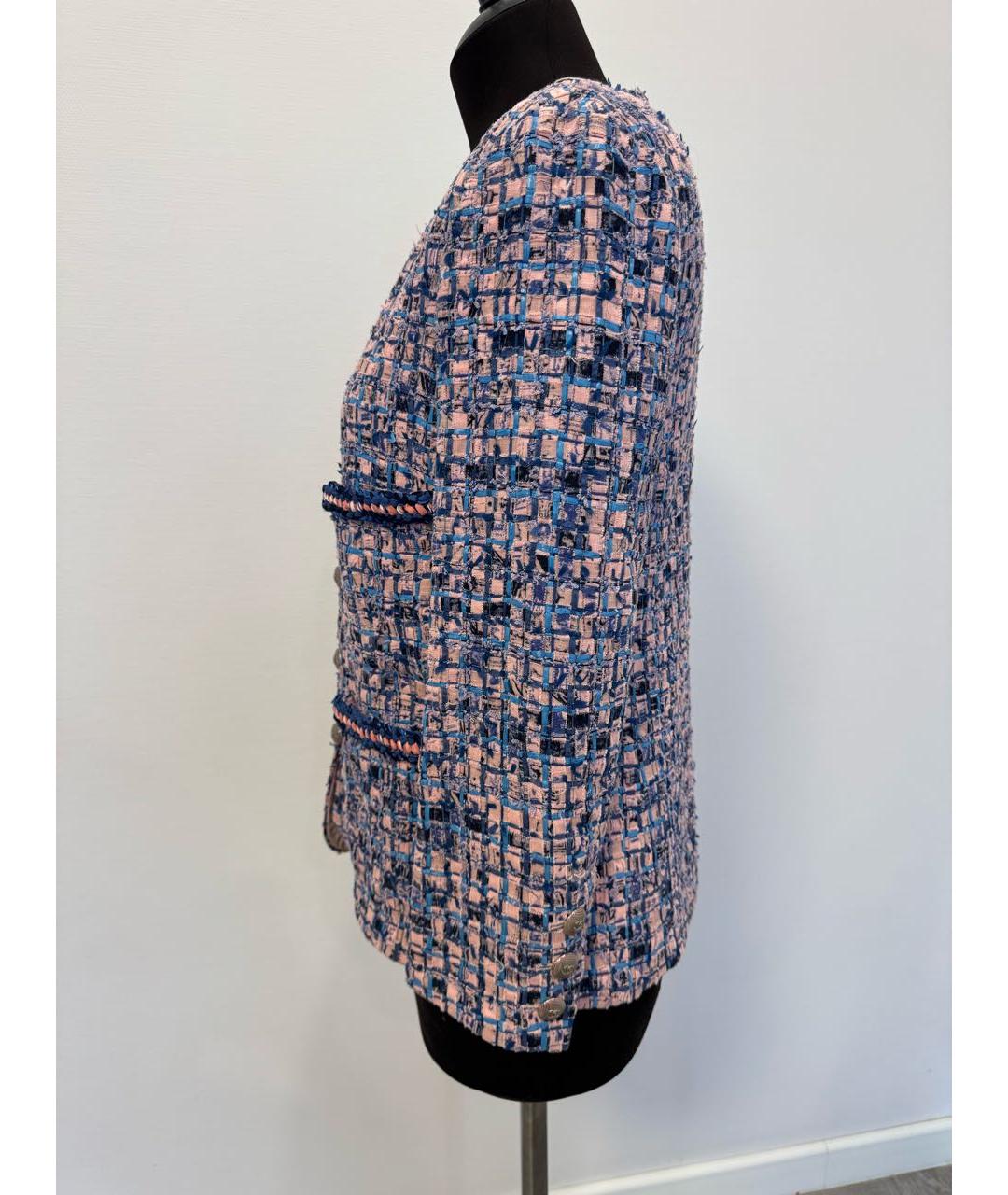CHANEL Розовый твидовый жакет/пиджак, фото 5