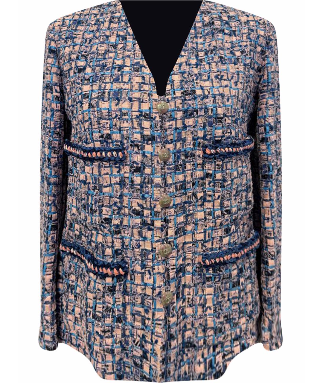 CHANEL Розовый твидовый жакет/пиджак, фото 1