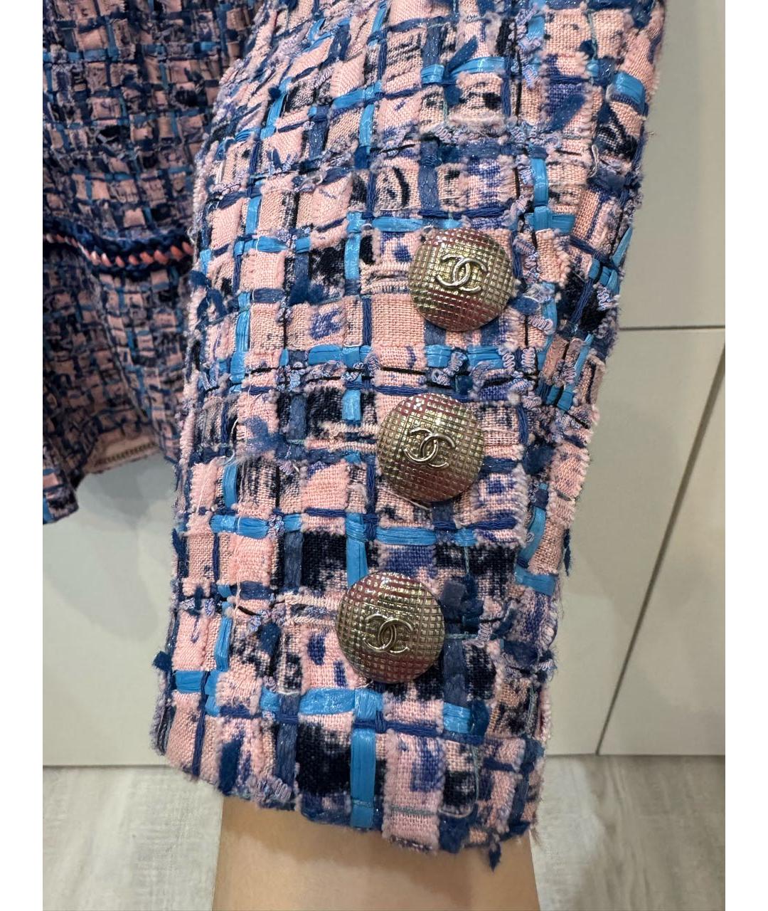 CHANEL Розовый твидовый жакет/пиджак, фото 7