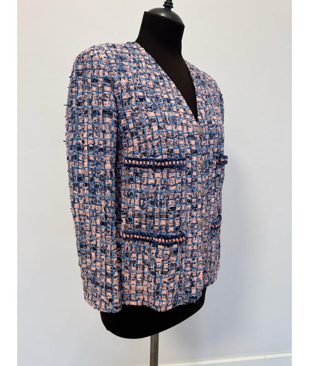 CHANEL Розовый твидовый жакет/пиджак, фото 3