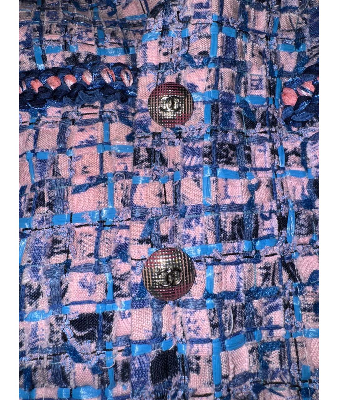 CHANEL Розовый твидовый жакет/пиджак, фото 8