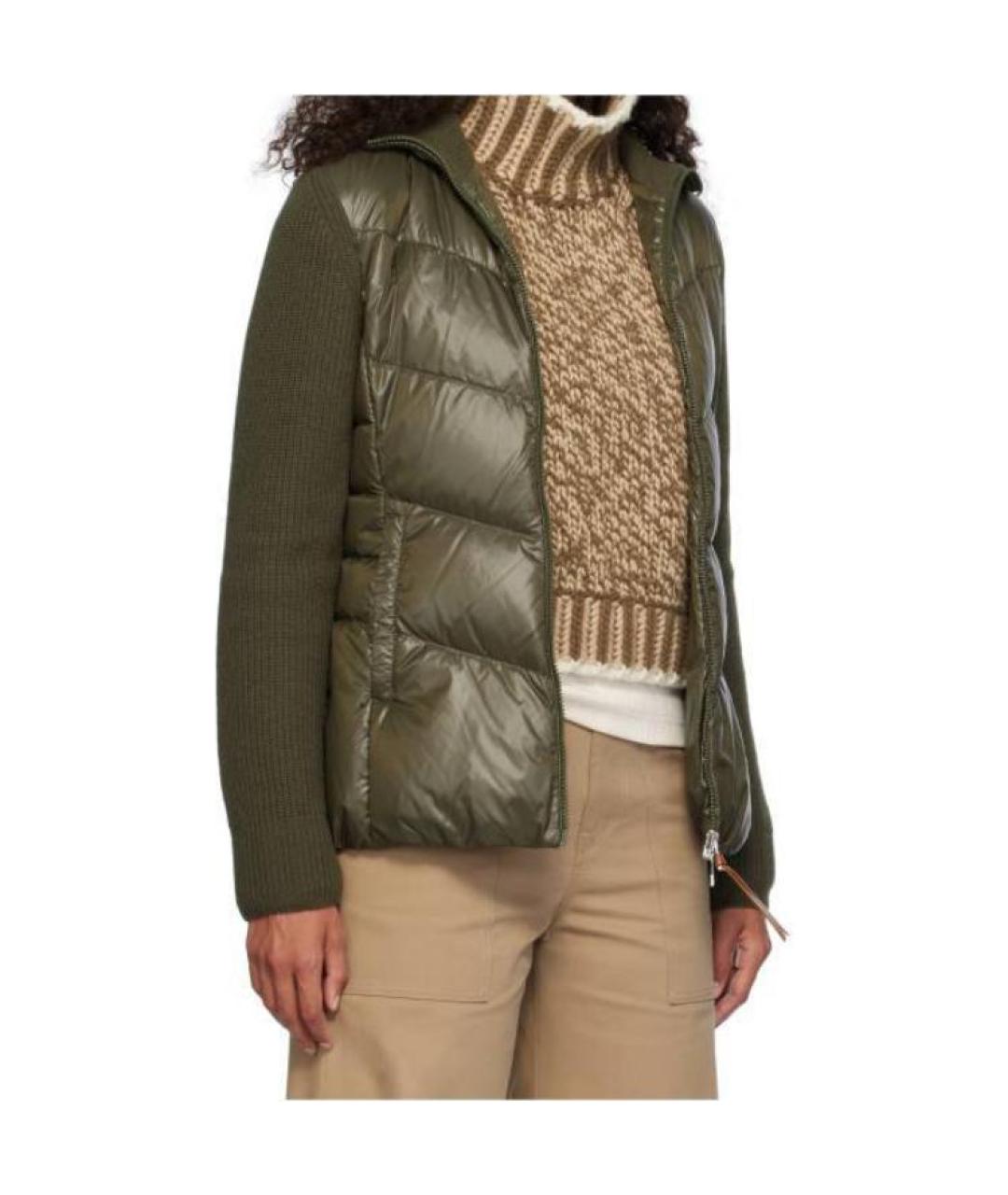 MONCLER Зеленый пуховик, фото 4