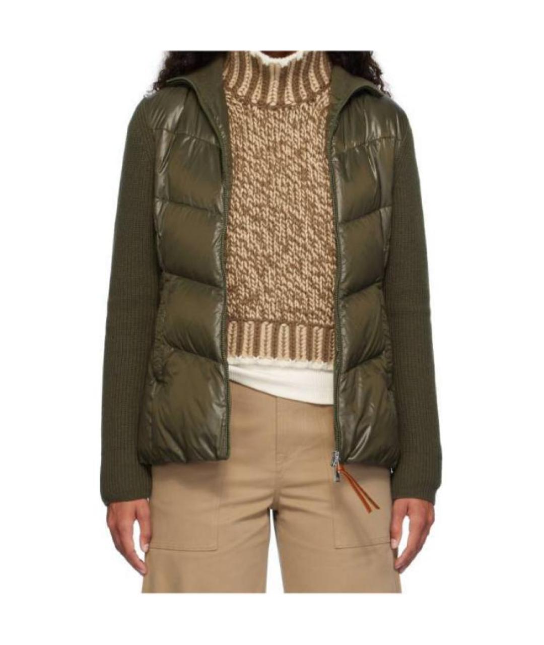 MONCLER Зеленый пуховик, фото 2