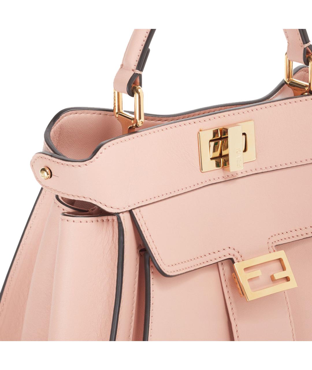 FENDI Розовая кожаная сумка через плечо, фото 5