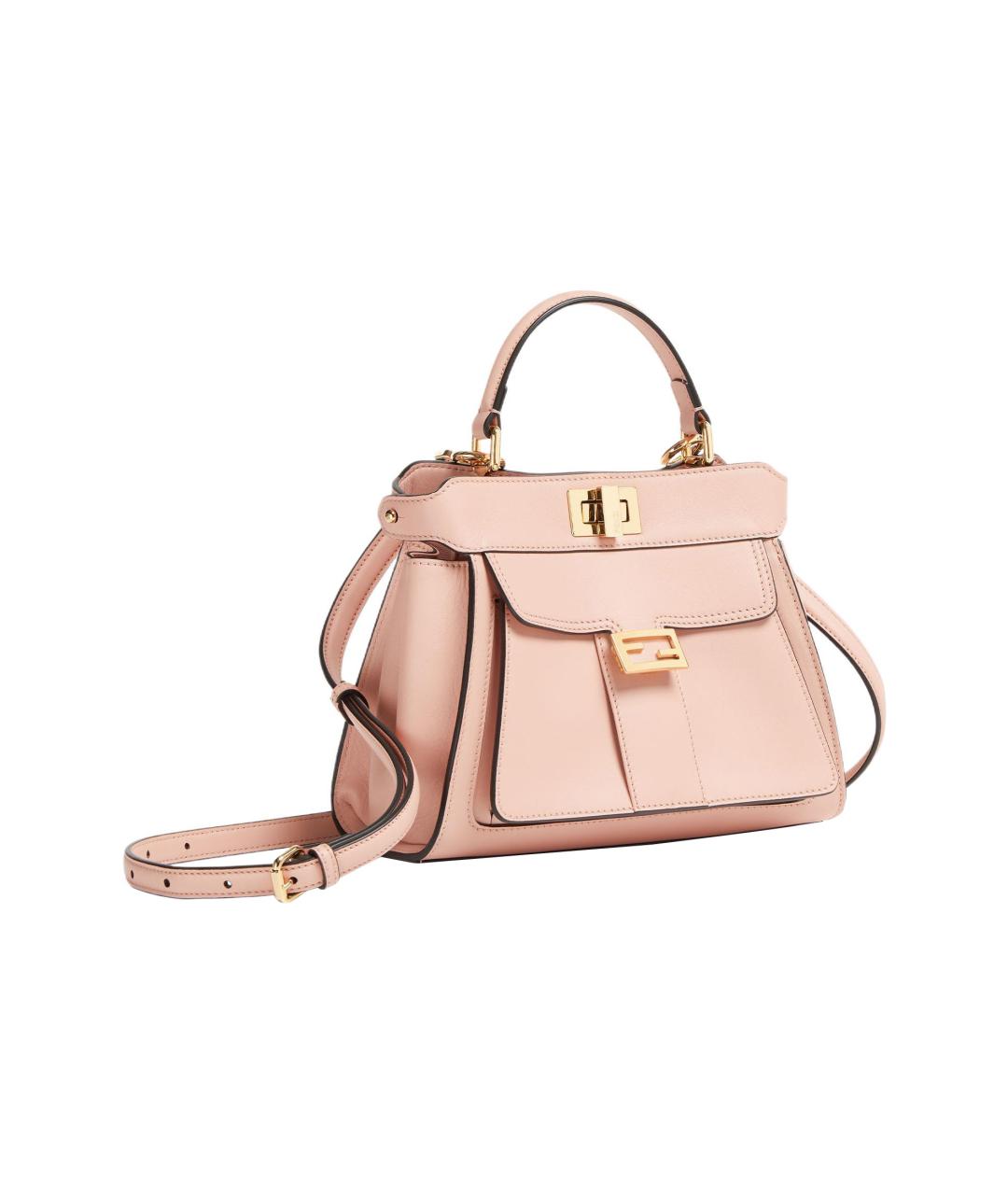 FENDI Розовая кожаная сумка через плечо, фото 2