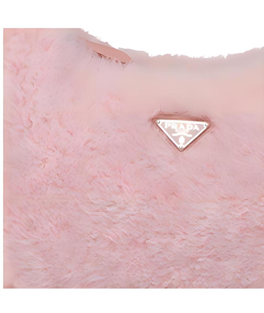 PRADA Розовая шерстяная сумка через плечо, фото 4