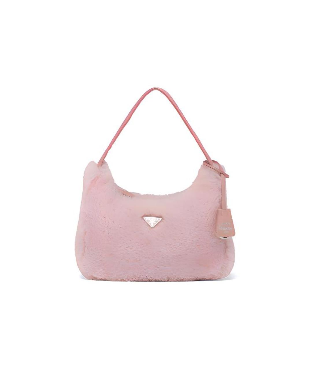 PRADA Розовая шерстяная сумка через плечо, фото 6
