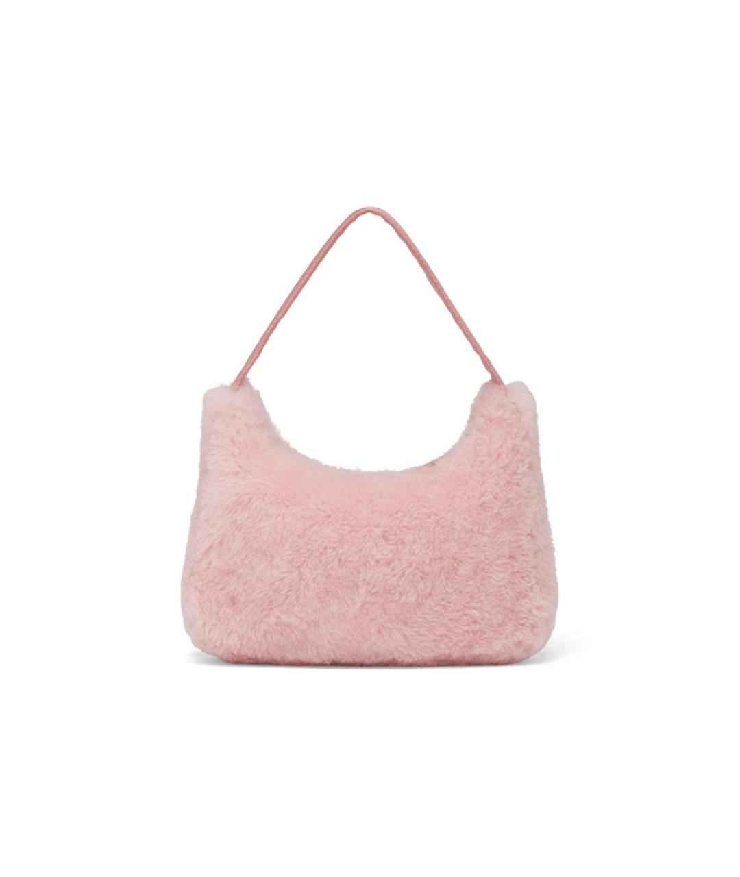 PRADA Розовая шерстяная сумка через плечо, фото 3