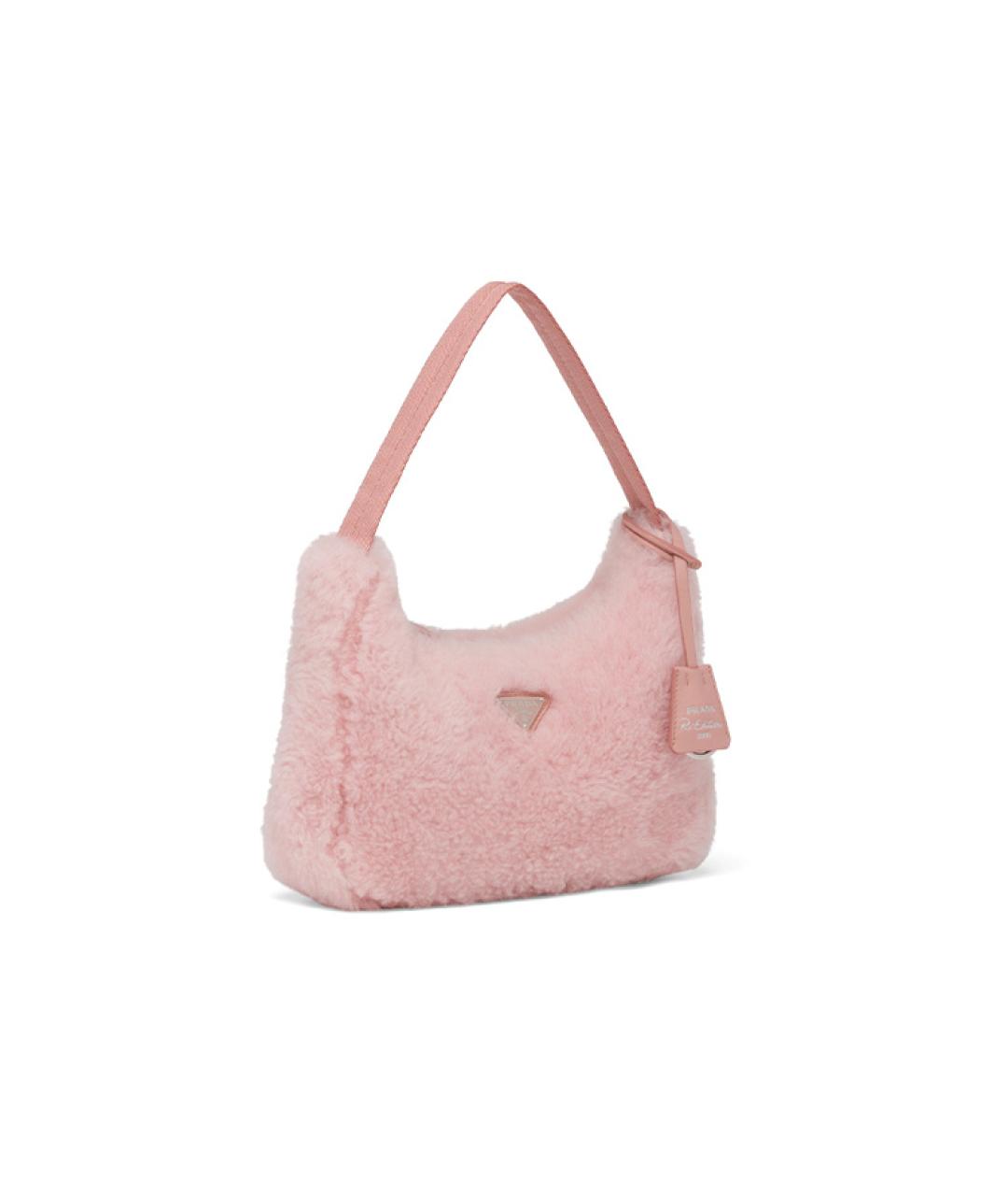 PRADA Розовая шерстяная сумка через плечо, фото 2