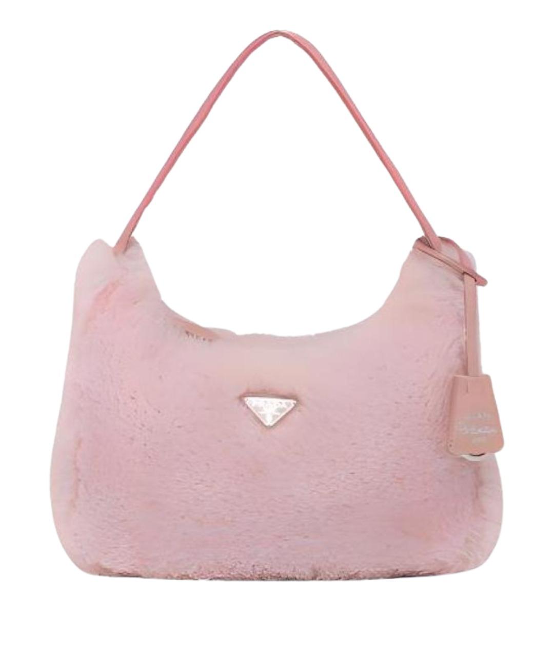 PRADA Розовая шерстяная сумка через плечо, фото 1