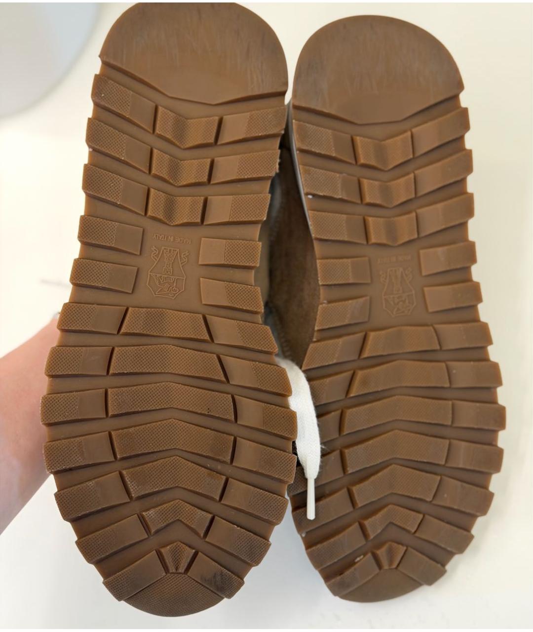 BRUNELLO CUCINELLI Бежевые текстильные кроссовки, фото 4