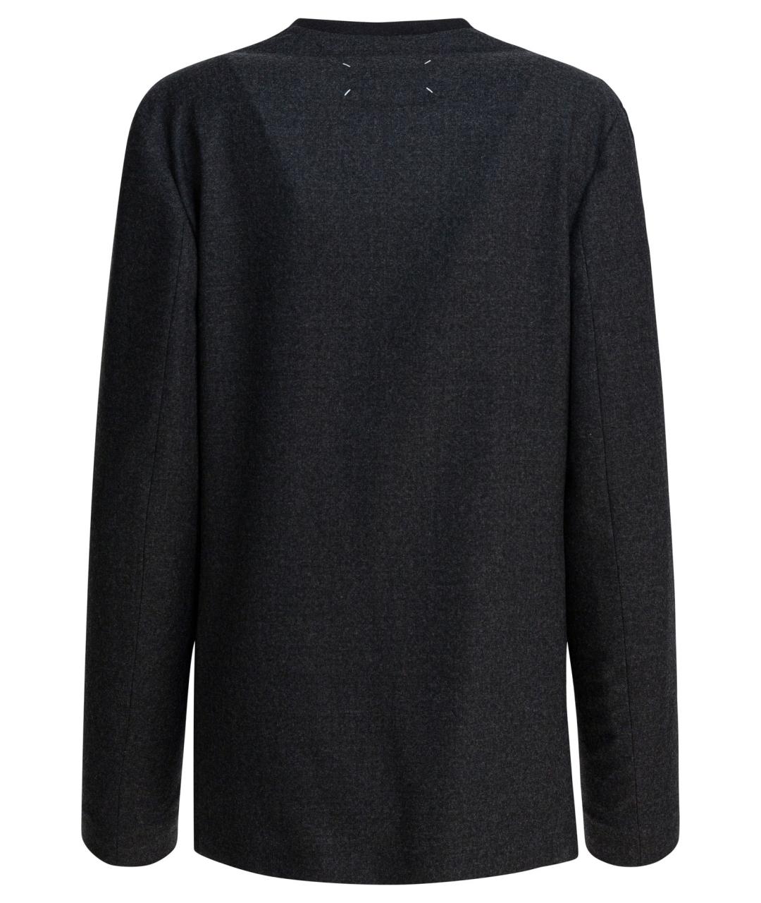 MAISON MARGIELA Антрацитовый шерстяной жакет/пиджак, фото 2