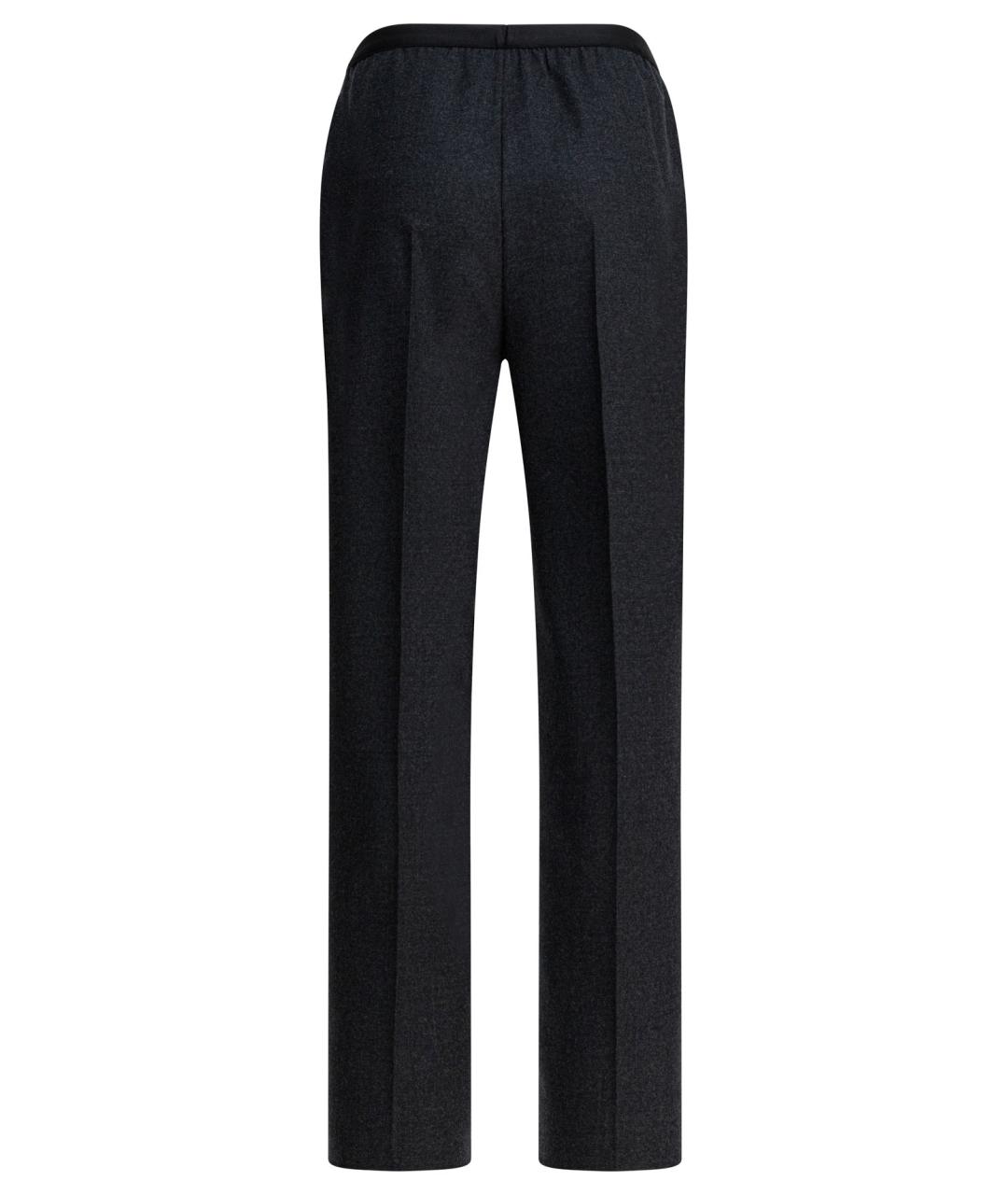 MAISON MARGIELA Антрацитовые шерстяные прямые брюки, фото 2