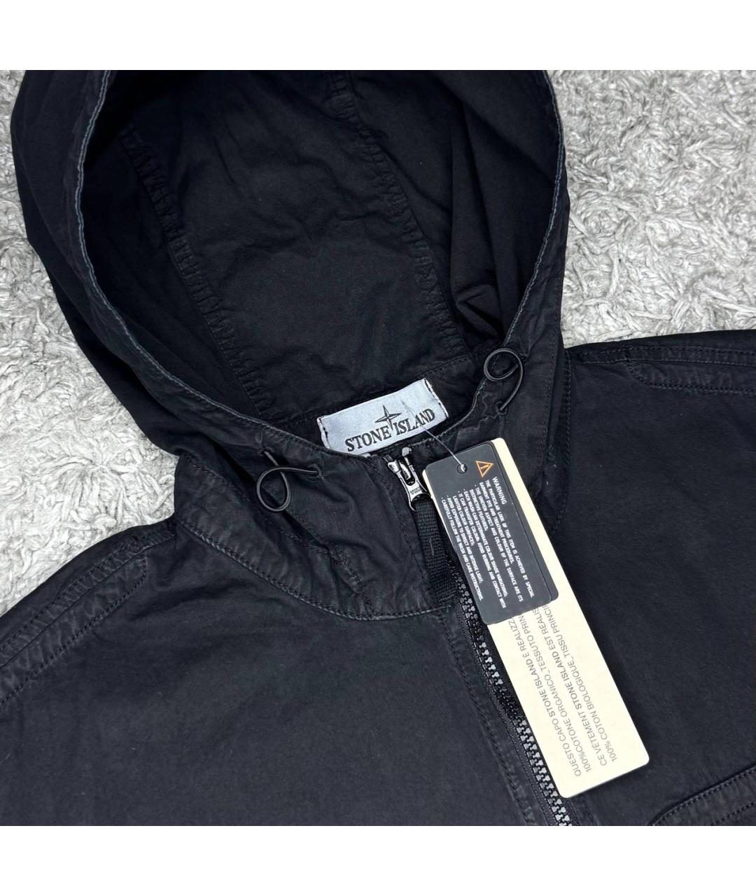STONE ISLAND Черная хлопковая куртка, фото 3
