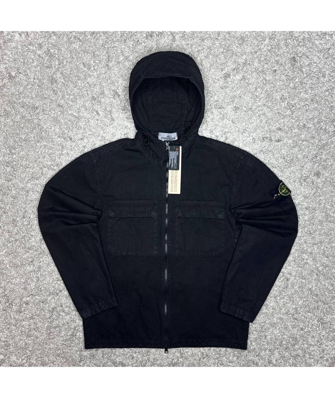 STONE ISLAND Черная хлопковая куртка, фото 6