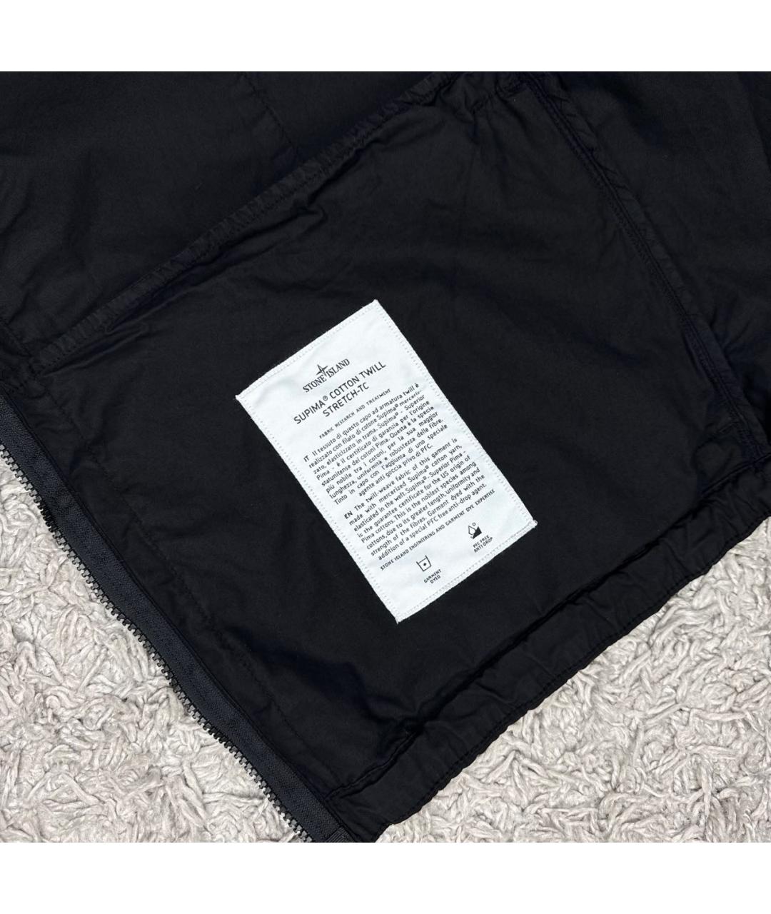 STONE ISLAND Черная хлопковая куртка, фото 5