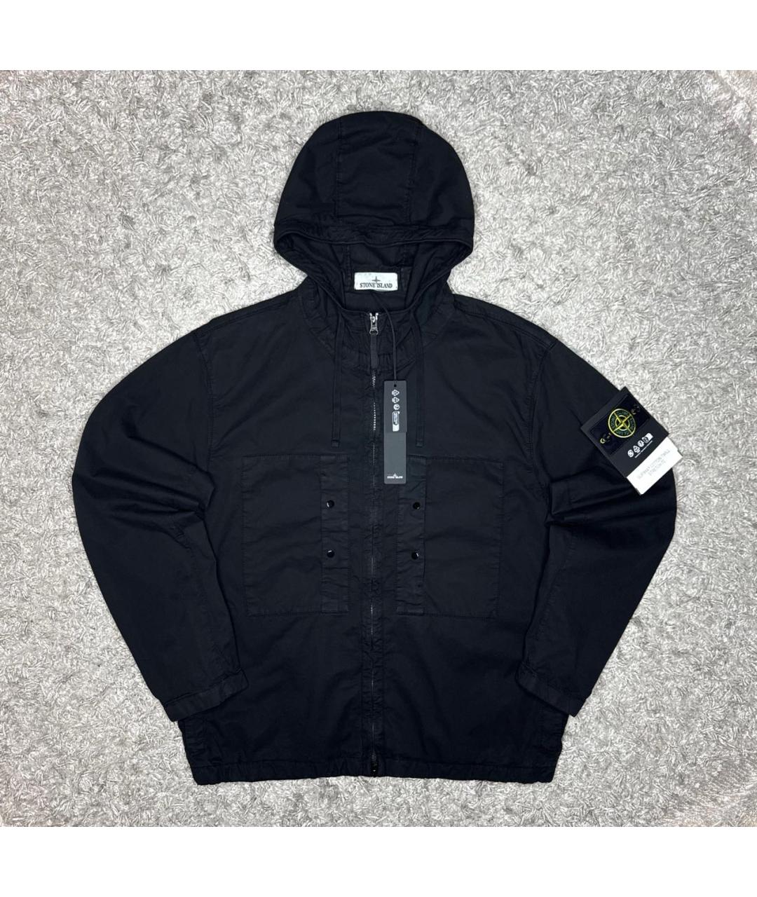 STONE ISLAND Черная хлопковая куртка, фото 7