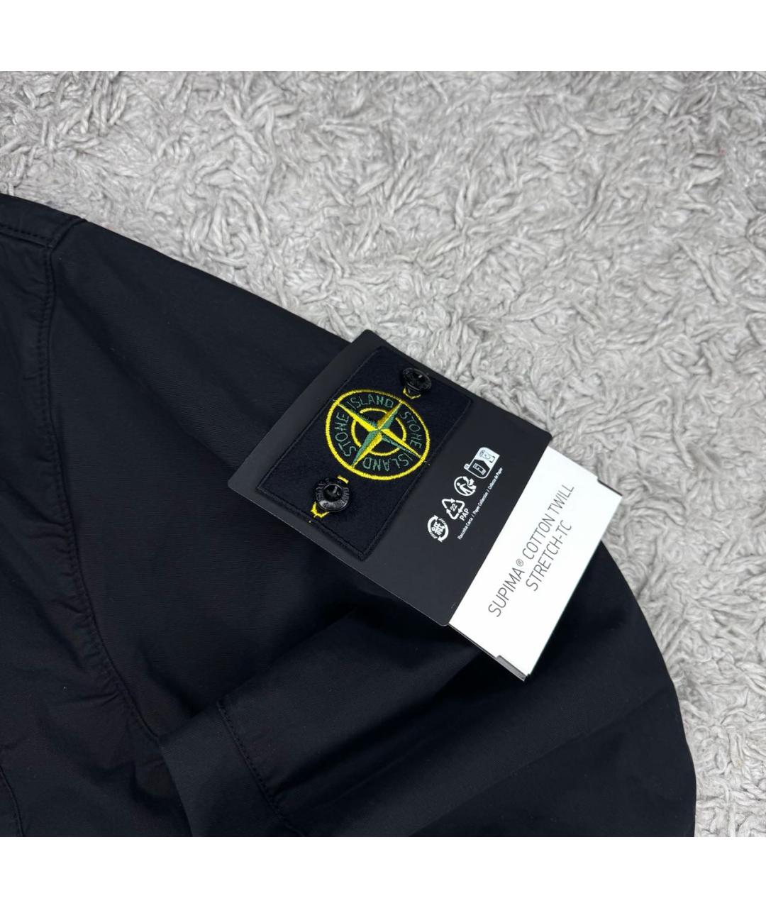 STONE ISLAND Черная хлопковая куртка, фото 2