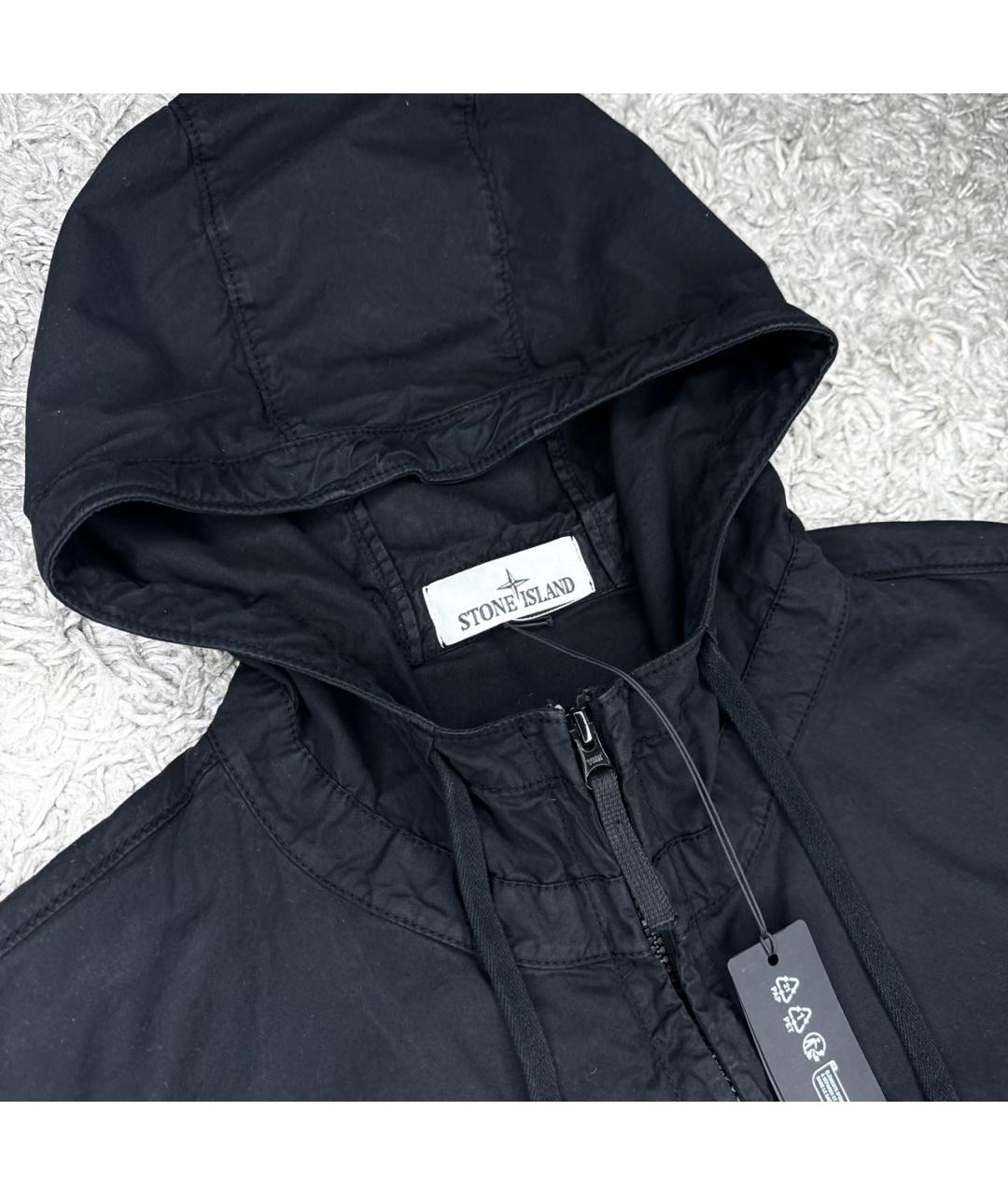 STONE ISLAND Черная хлопковая куртка, фото 3