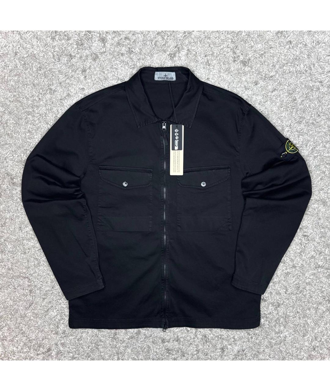 STONE ISLAND Черная хлопковая куртка, фото 6