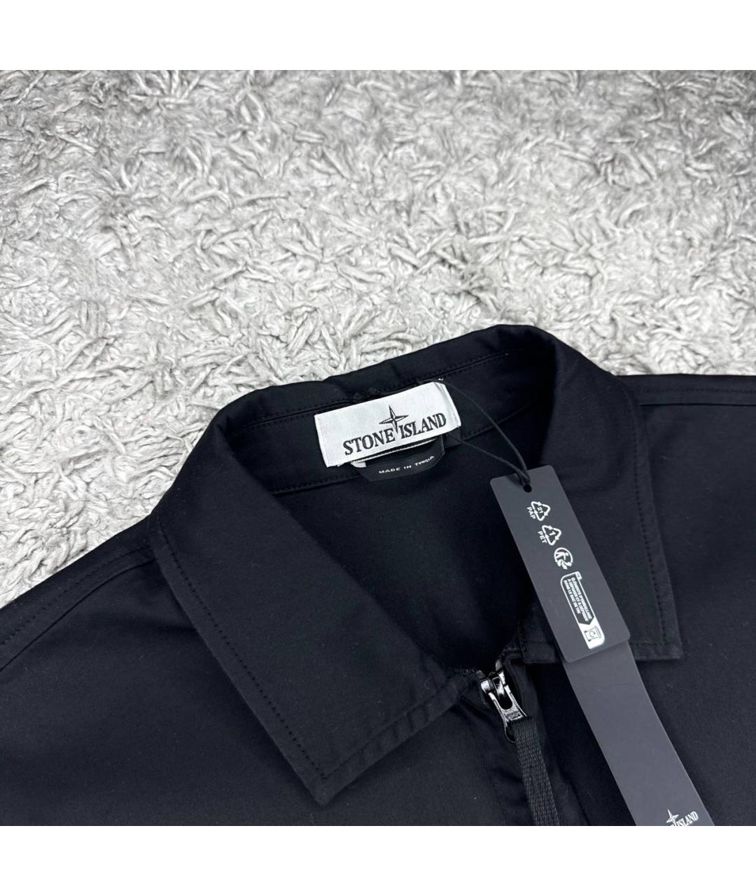 STONE ISLAND Черная хлопковая куртка, фото 3