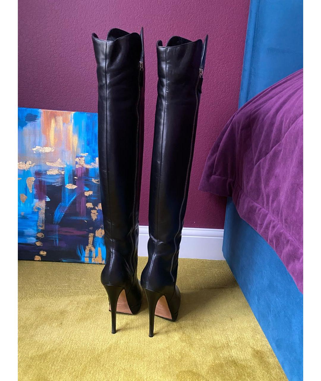 CASADEI Черные кожаные ботфорты, фото 4