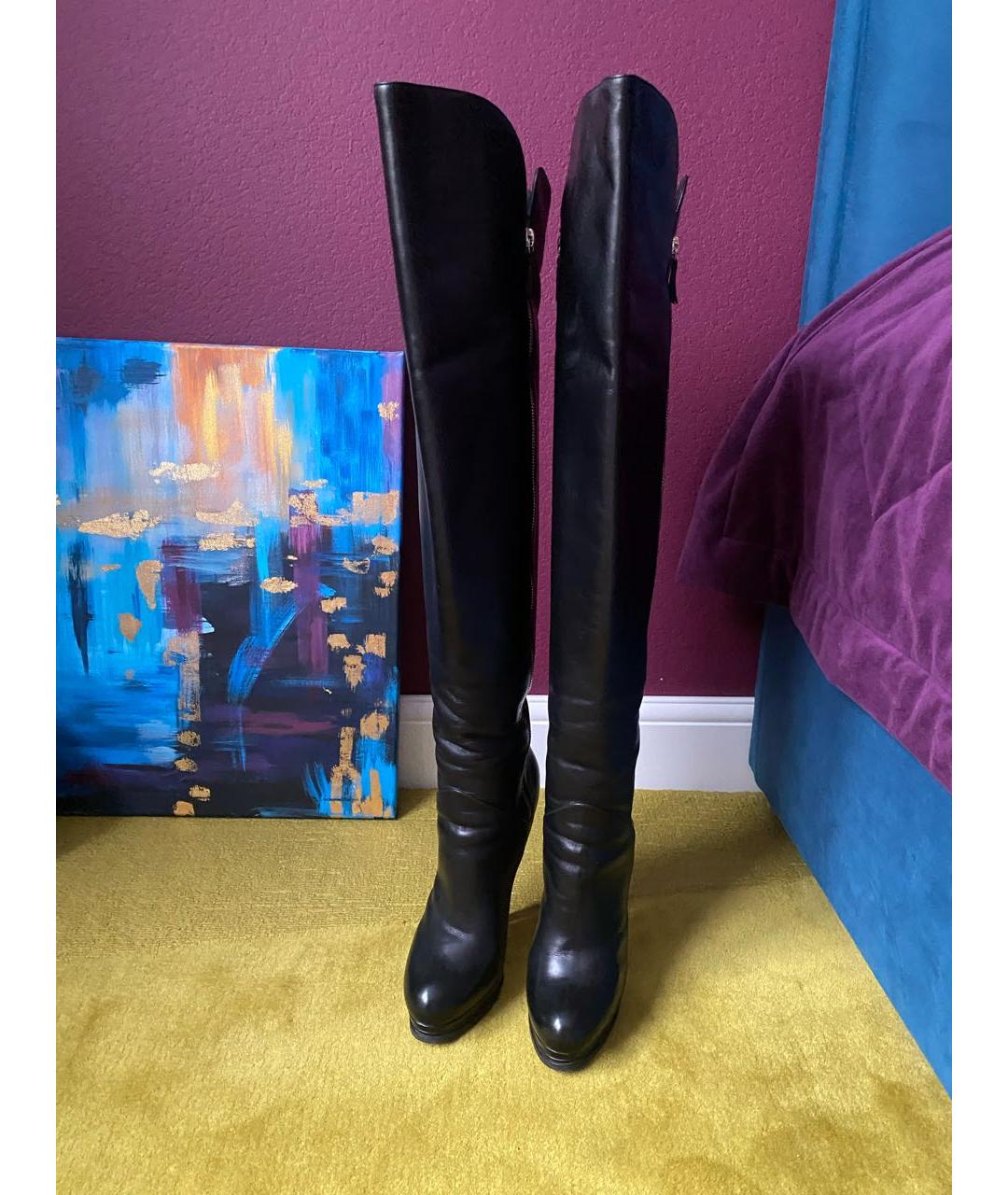 CASADEI Черные кожаные ботфорты, фото 3