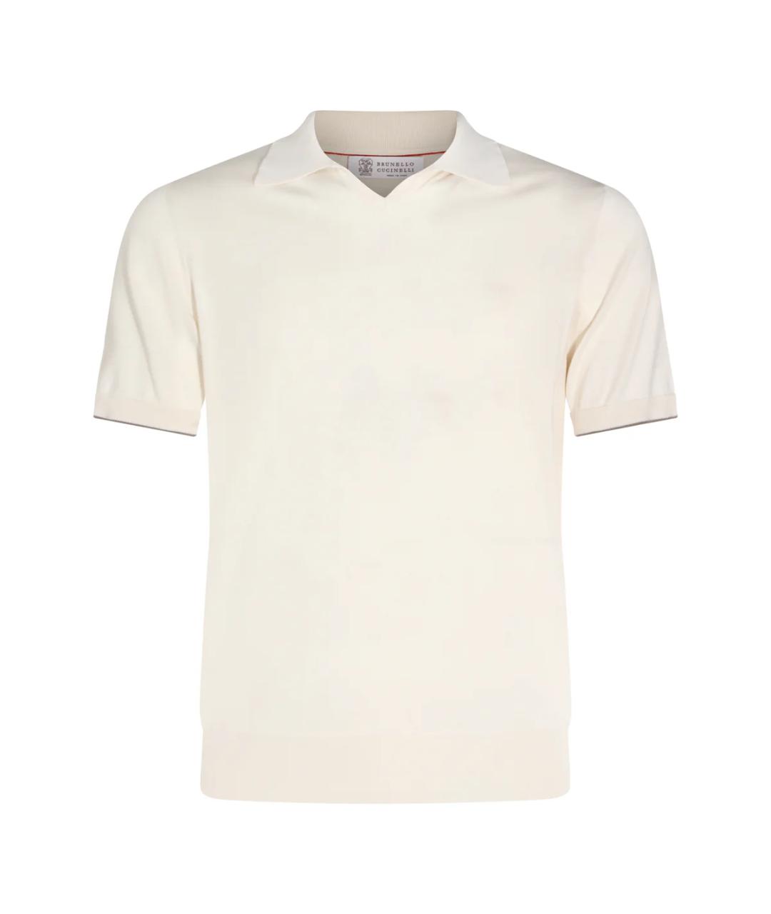 BRUNELLO CUCINELLI Белое поло с длинным рукавом, фото 1