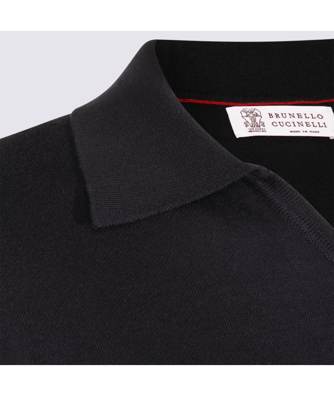 BRUNELLO CUCINELLI Синее хлопковое поло с коротким рукавом, фото 3