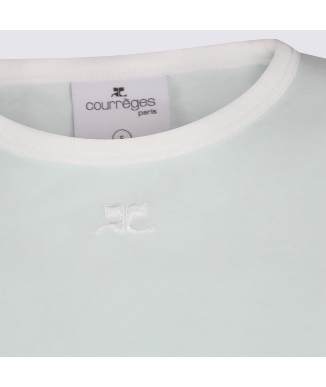COURREGES Голубая хлопковая футболка, фото 2