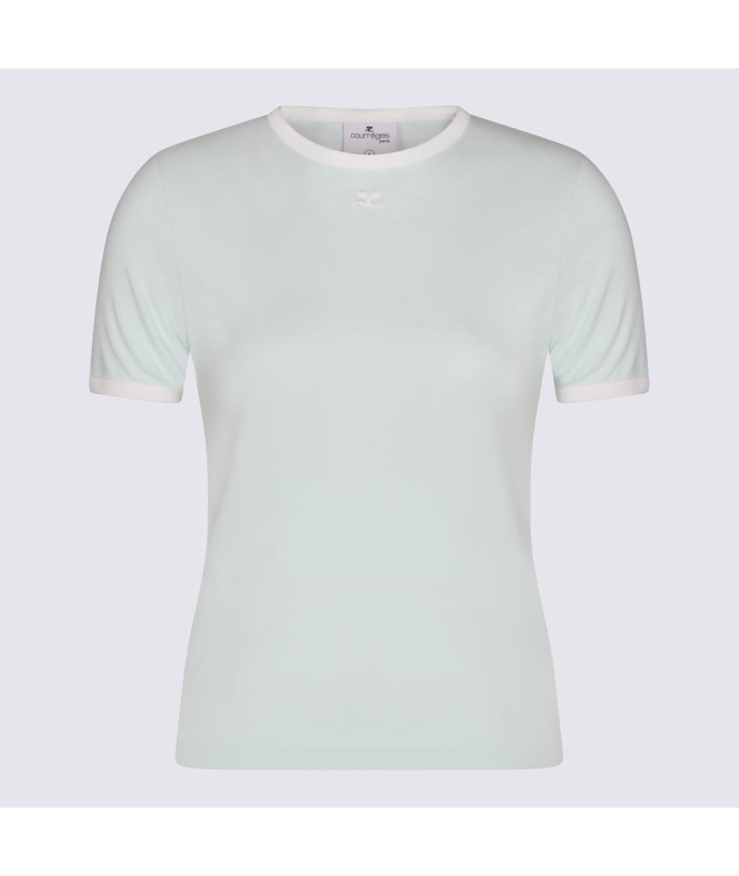 COURREGES Голубая хлопковая футболка, фото 3