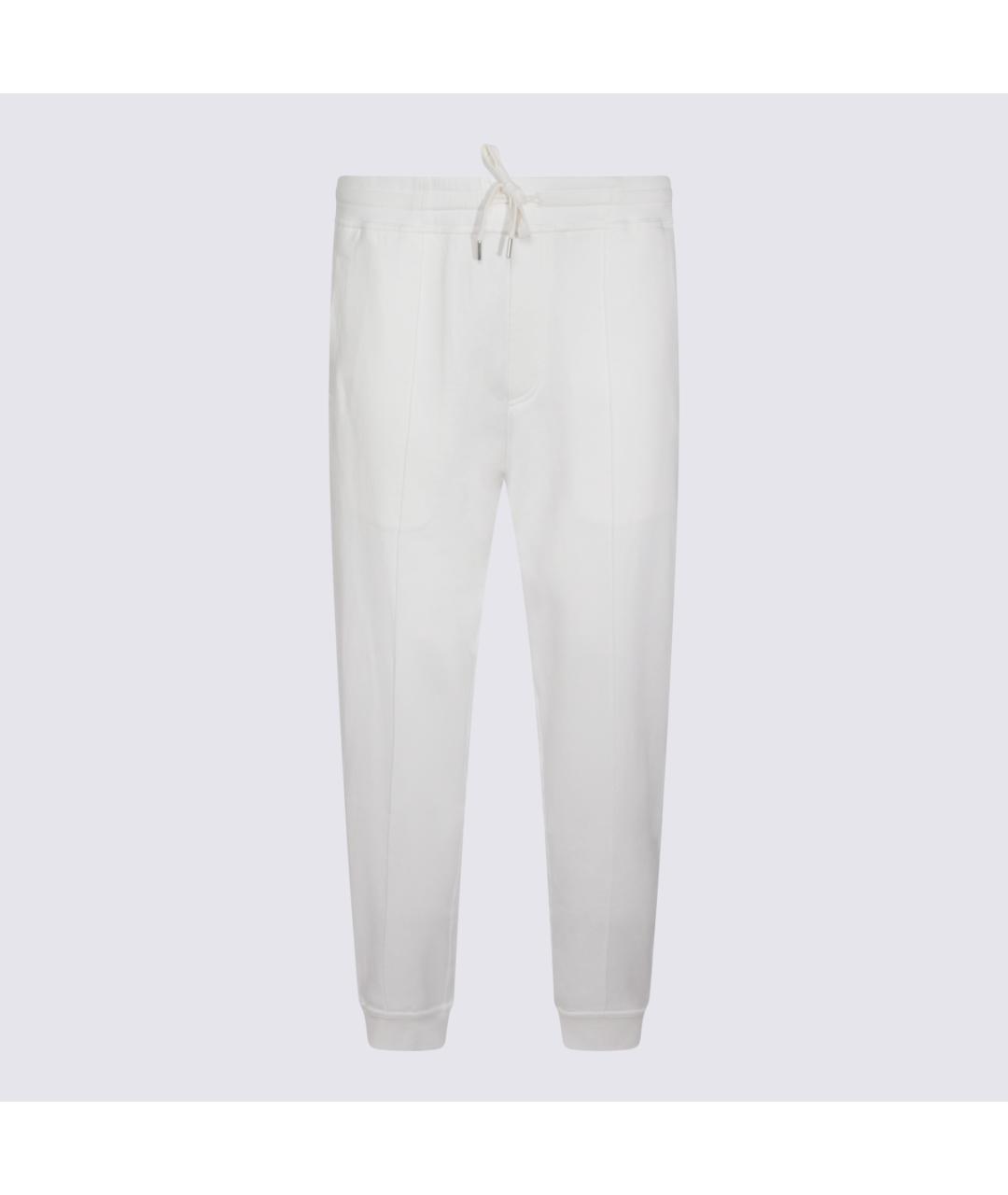 BRUNELLO CUCINELLI Бежевые хлопко-эластановые повседневные брюки, фото 4