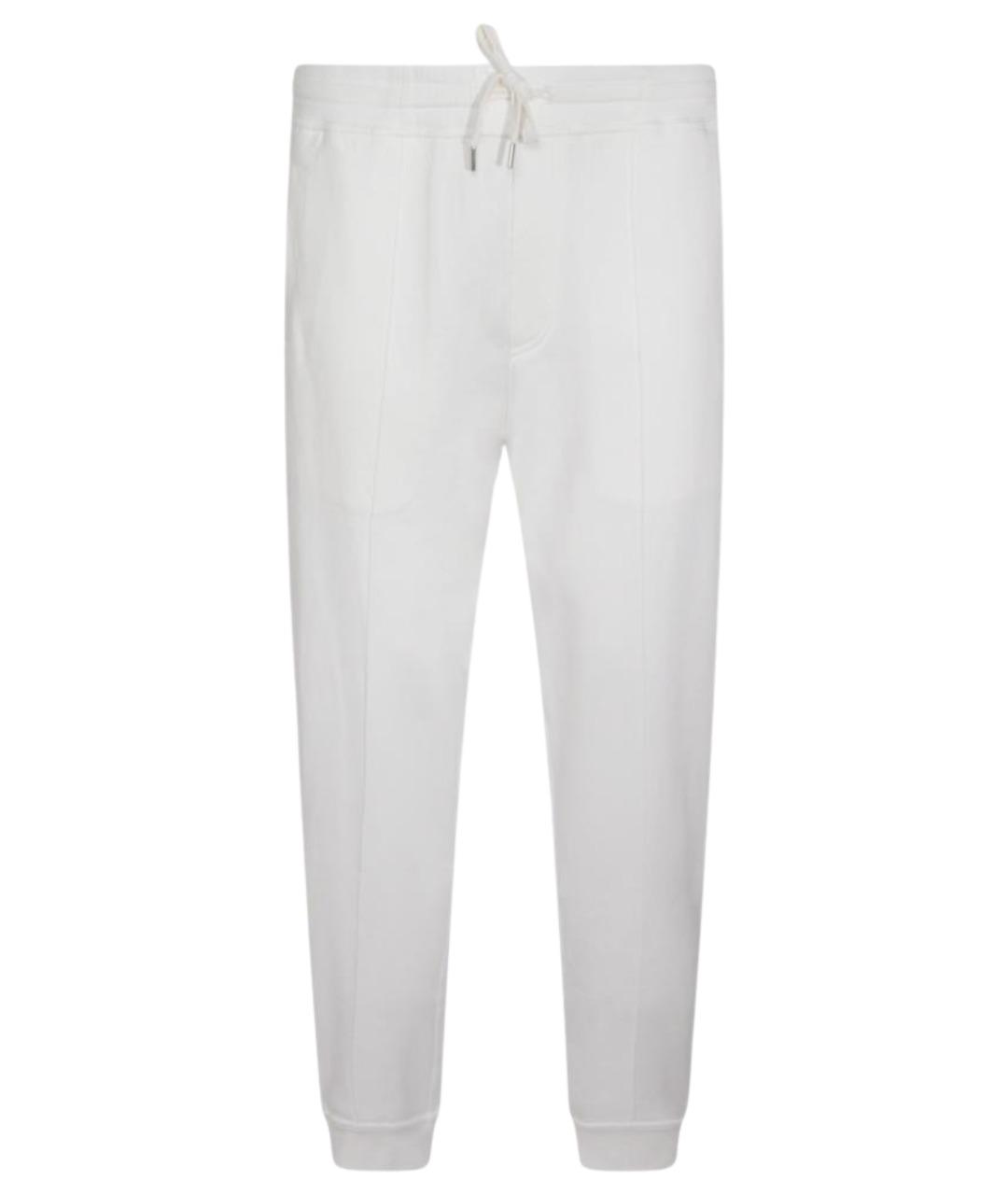 BRUNELLO CUCINELLI Бежевые хлопко-эластановые повседневные брюки, фото 1