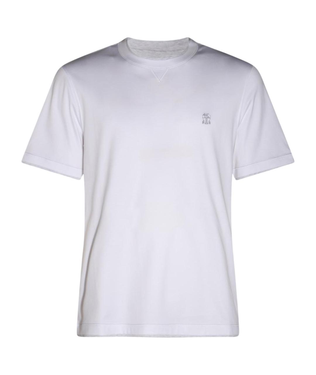 BRUNELLO CUCINELLI Белая хлопковая футболка, фото 1