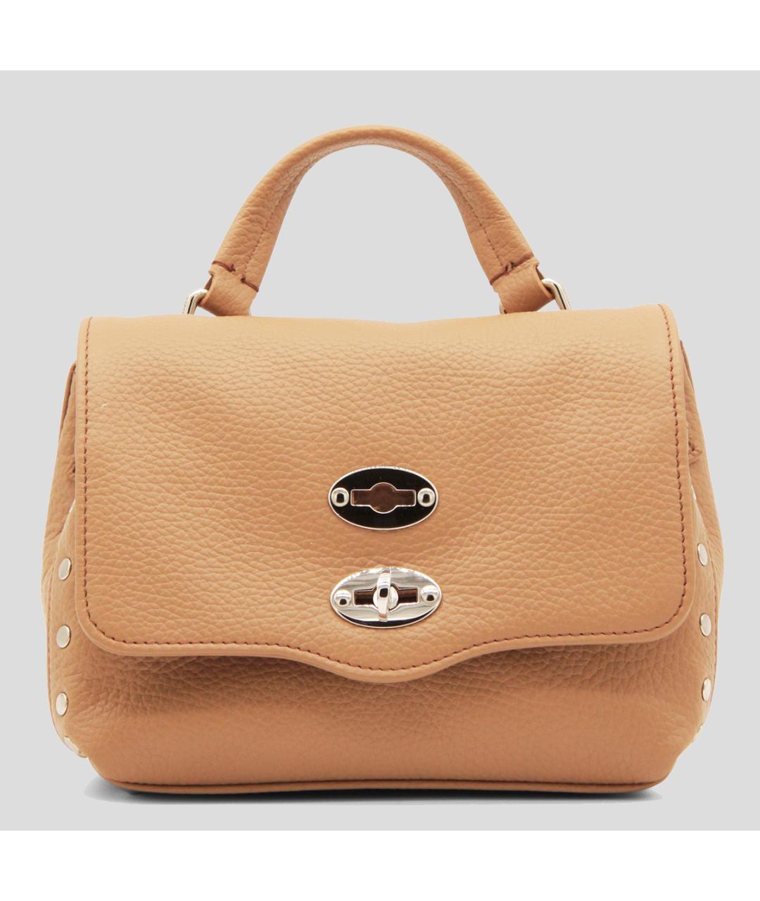 ZANELLATO Коричневая кожаная сумка с короткими ручками, фото 3