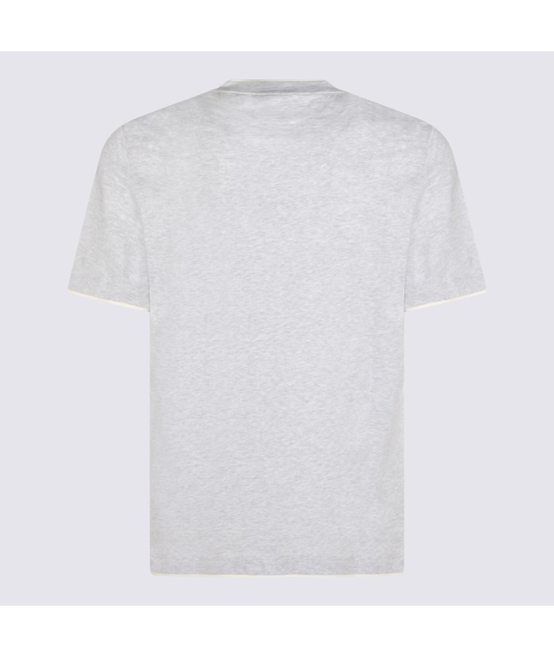 BRUNELLO CUCINELLI Серая хлопковая футболка, фото 2