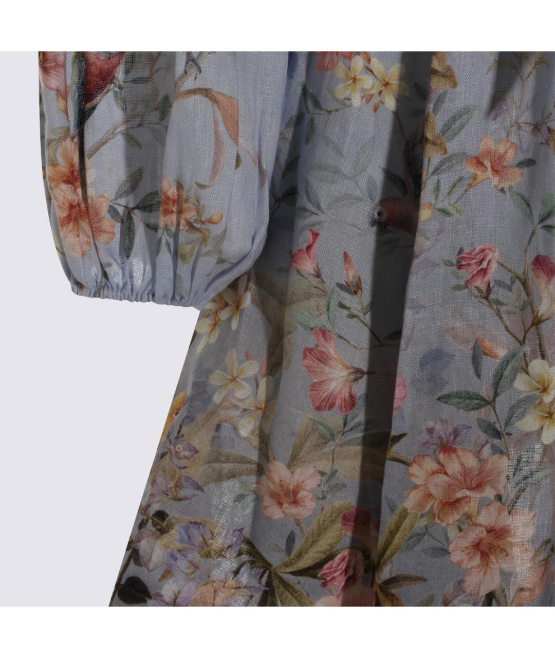 ZIMMERMANN Синее льняное повседневное платье, фото 4
