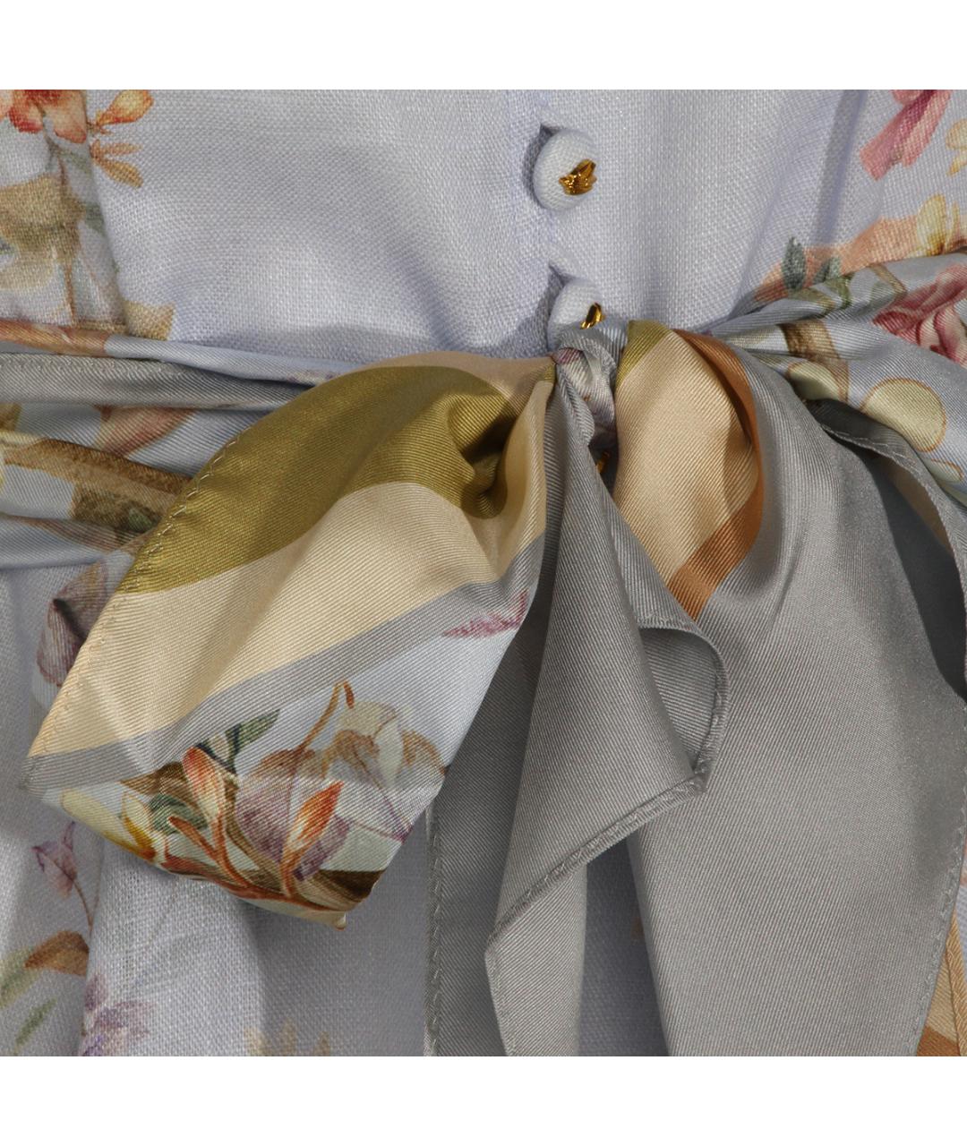 ZIMMERMANN Синее льняное повседневное платье, фото 3