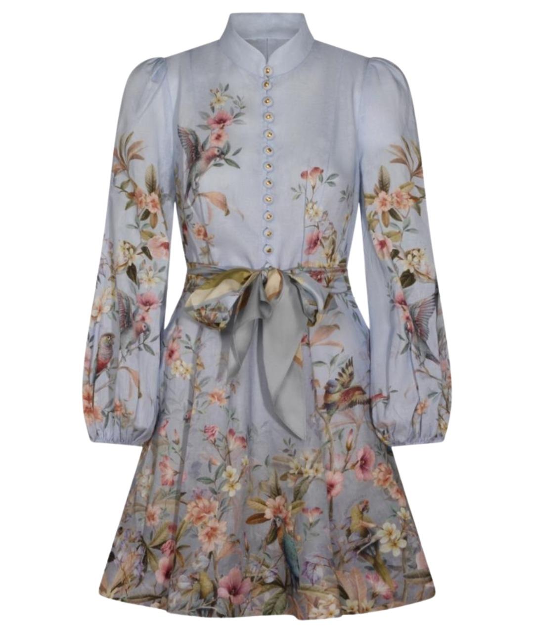 ZIMMERMANN Синее льняное повседневное платье, фото 1