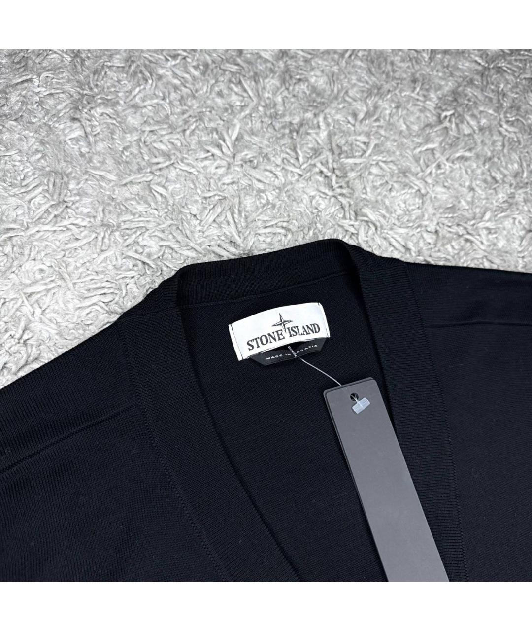 STONE ISLAND Черный кардиган, фото 3
