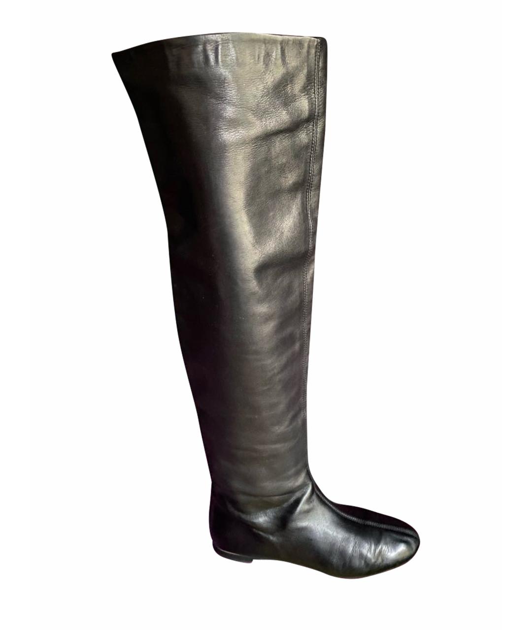 GIUSEPPE ZANOTTI DESIGN Черные кожаные ботфорты, фото 1