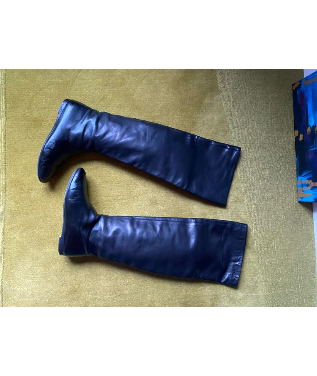 GIUSEPPE ZANOTTI DESIGN Черные кожаные ботфорты, фото 5