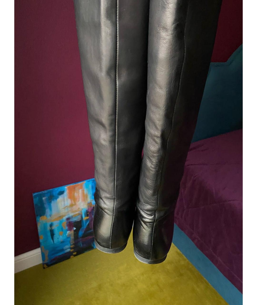 GIUSEPPE ZANOTTI DESIGN Черные кожаные ботфорты, фото 2